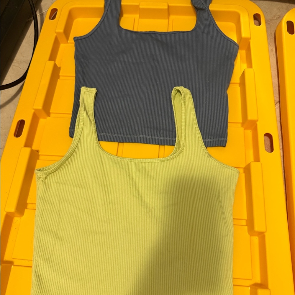 Hollister Ribbed Tank Tops in Blue and Green